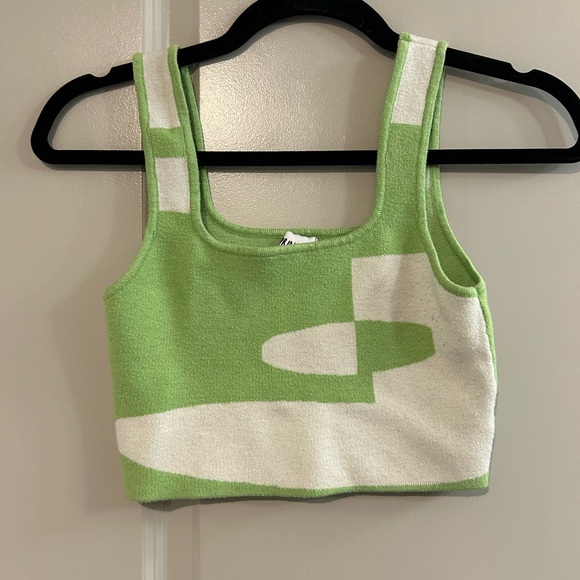 Princess Polly Tops - Princess Polly Green and White Checkered Top